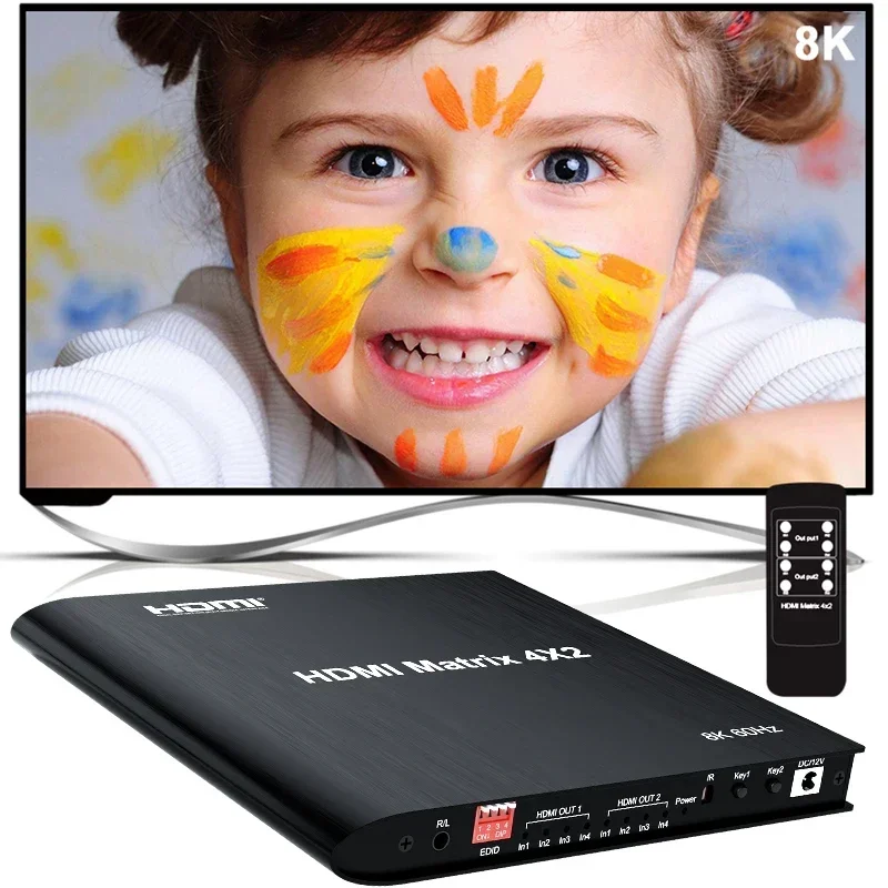 Hdmi Matrix Switch - 8K 4x2 HDMI2.1 Matrix Video Distributeur