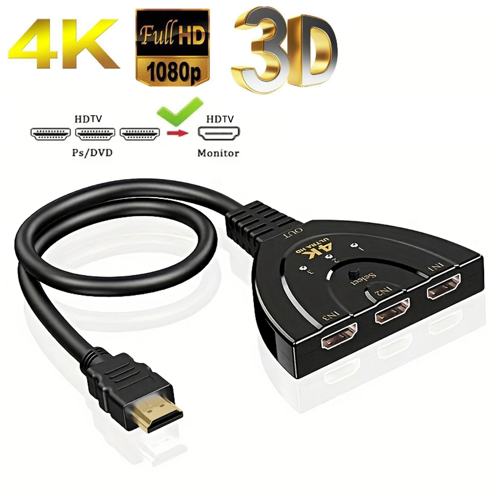 Hdmi Matrix Switch - 4K*2K 3-poorts HDTV-compatibele schakelaar 4K 3D