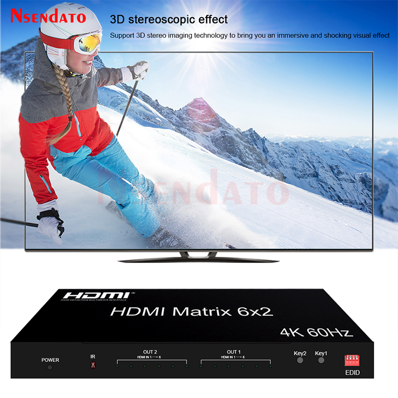 Hdmi Matrix Switch - 6x2 HDMI Matrix Switch 4K 60Hz