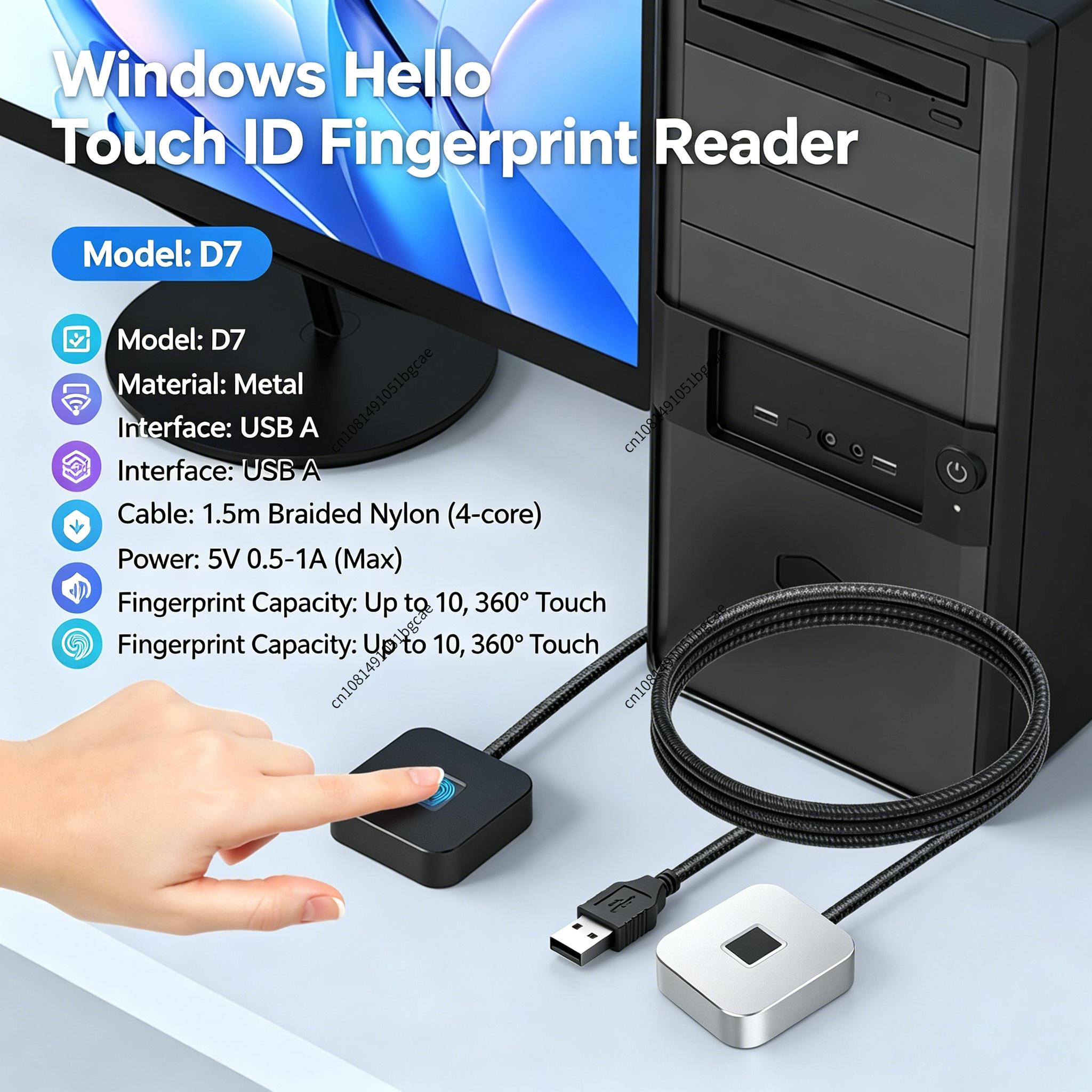 Fingerprint Reader Usb - USB-vingerafdruklezer met 1,5 meter lange kabel