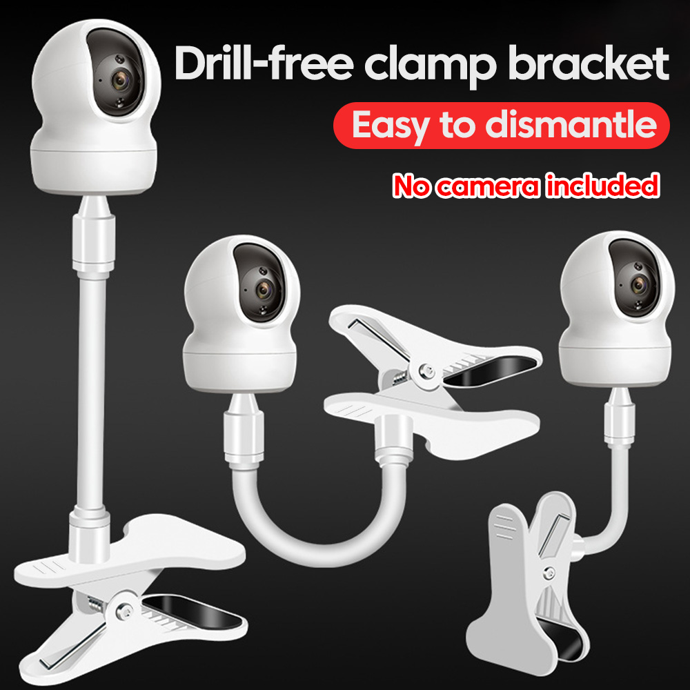 Webcam Stand Clip - Draagbare flexibele cameraklemhouder babyfoon slagvrije buigbare