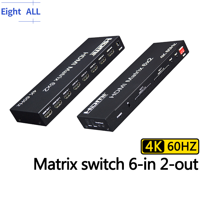 Matrix Schakelaar Hdmi 6X2 4K  - Hdmi Matrix Switch recensie en prijs