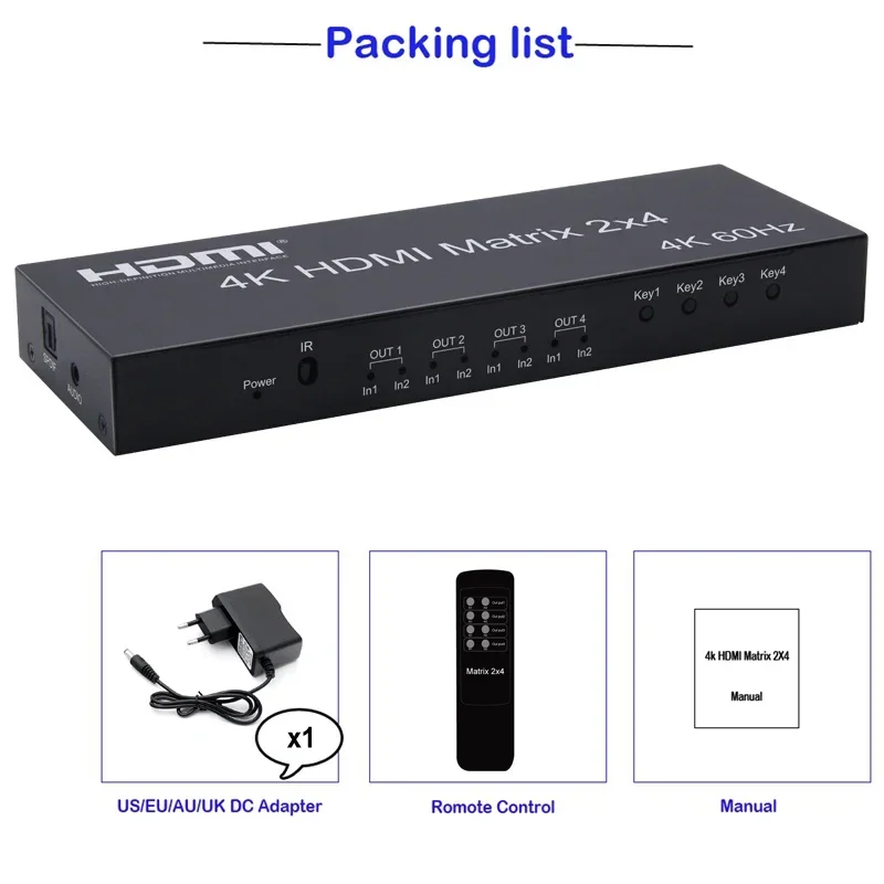 4K 60Hz 2x4 HDMI Matrix 2 in 4 - Hdmi Matrix Switch recensie en prijs