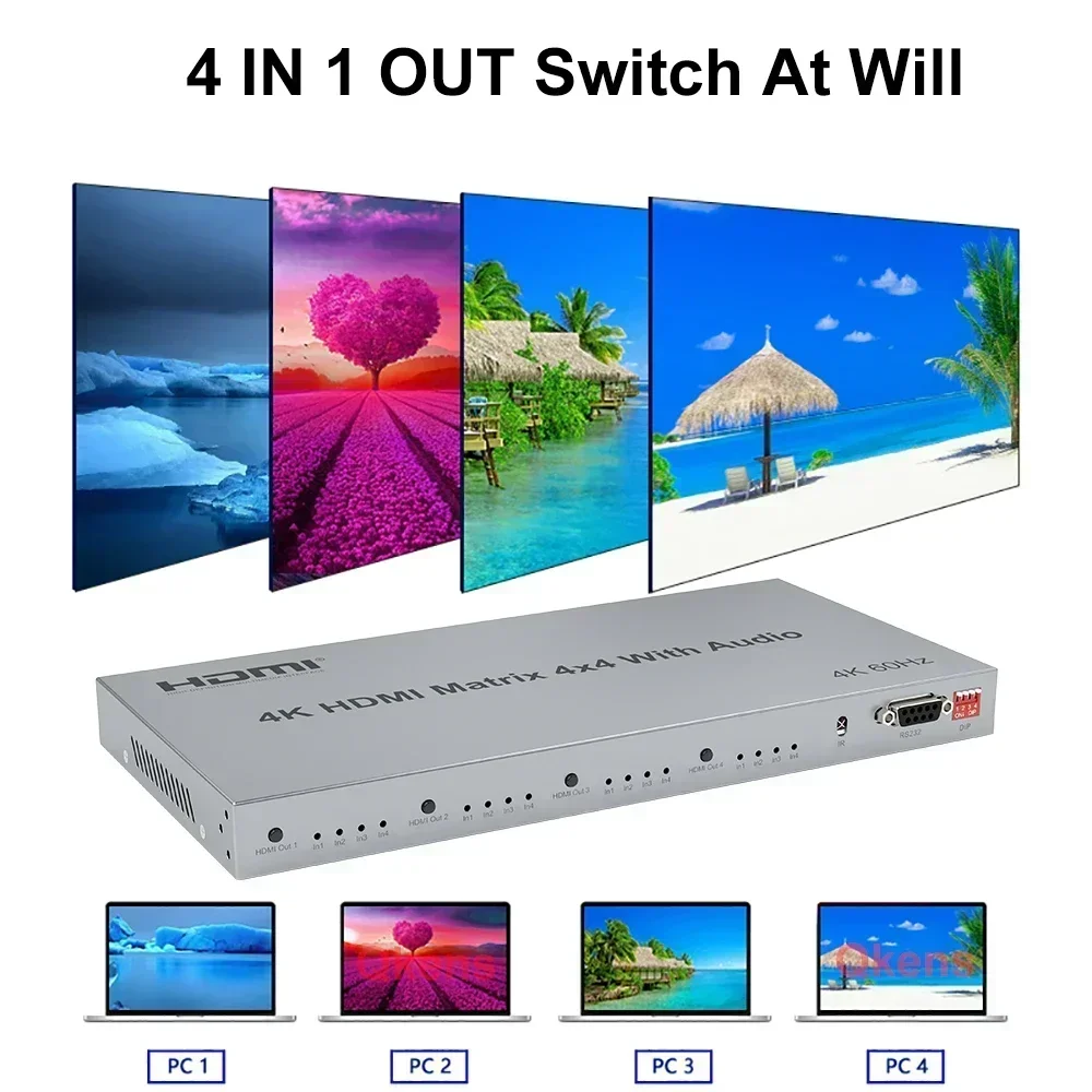 4K 60Hz 4x4 HDMI Matrix met R/ - Hdmi Matrix Switch recensie en prijs