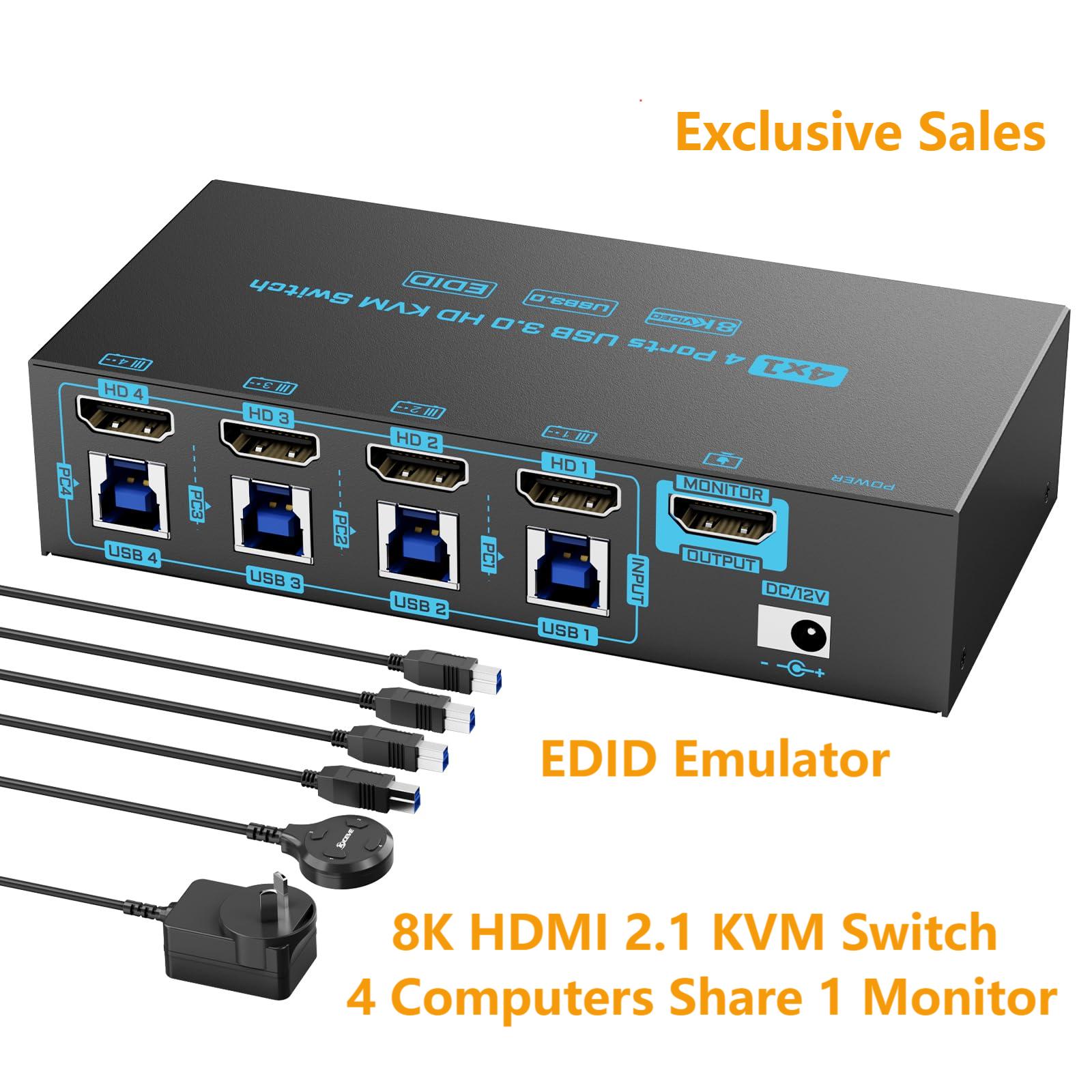 8K HDMI 2.1 KVM-switch 4-poort - Hdmi Matrix Switch recensie en prijs