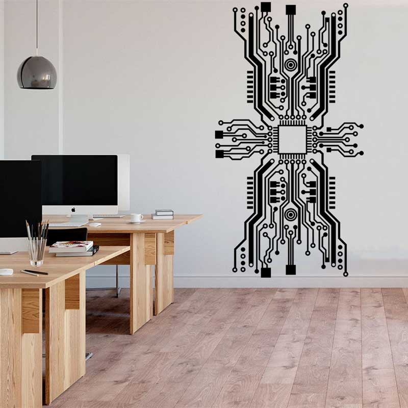 Printplaat chip muursticker te - Office Tech Room recensie en prijs