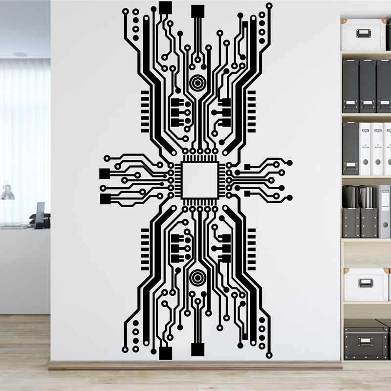 Printplaat chip muursticker te - Office Tech Room recensie en prijs