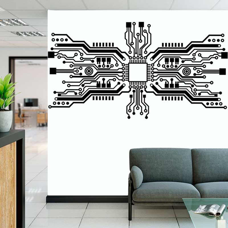 Printplaat chip muursticker te - Office Tech Room recensie en prijs